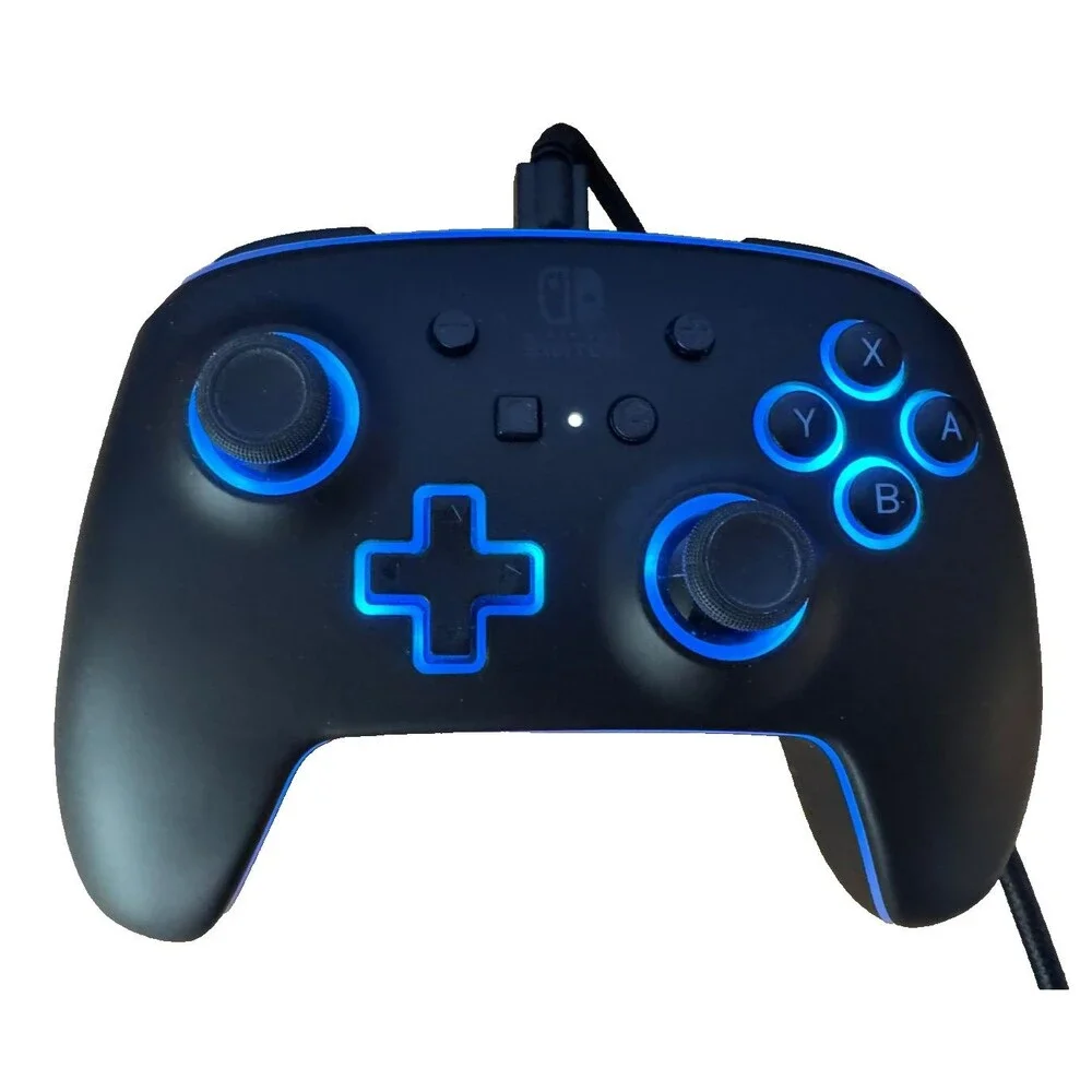 Nintendo Switch Light Enhanced Wired Controller Black-Glow Video Games